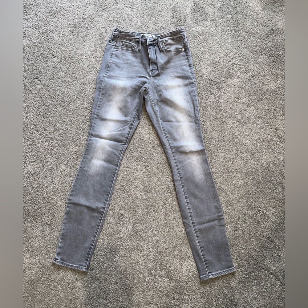 Athleta Sculptek Gray Skinny Jeans sz 0